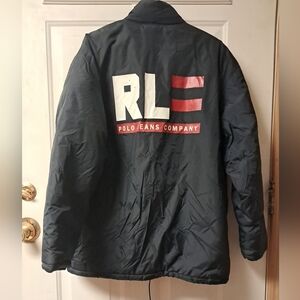 VTG. Ralph Lauren Polo Jeans Co. Men's Med. Full Zip Puffer Jacket. Navy Blue